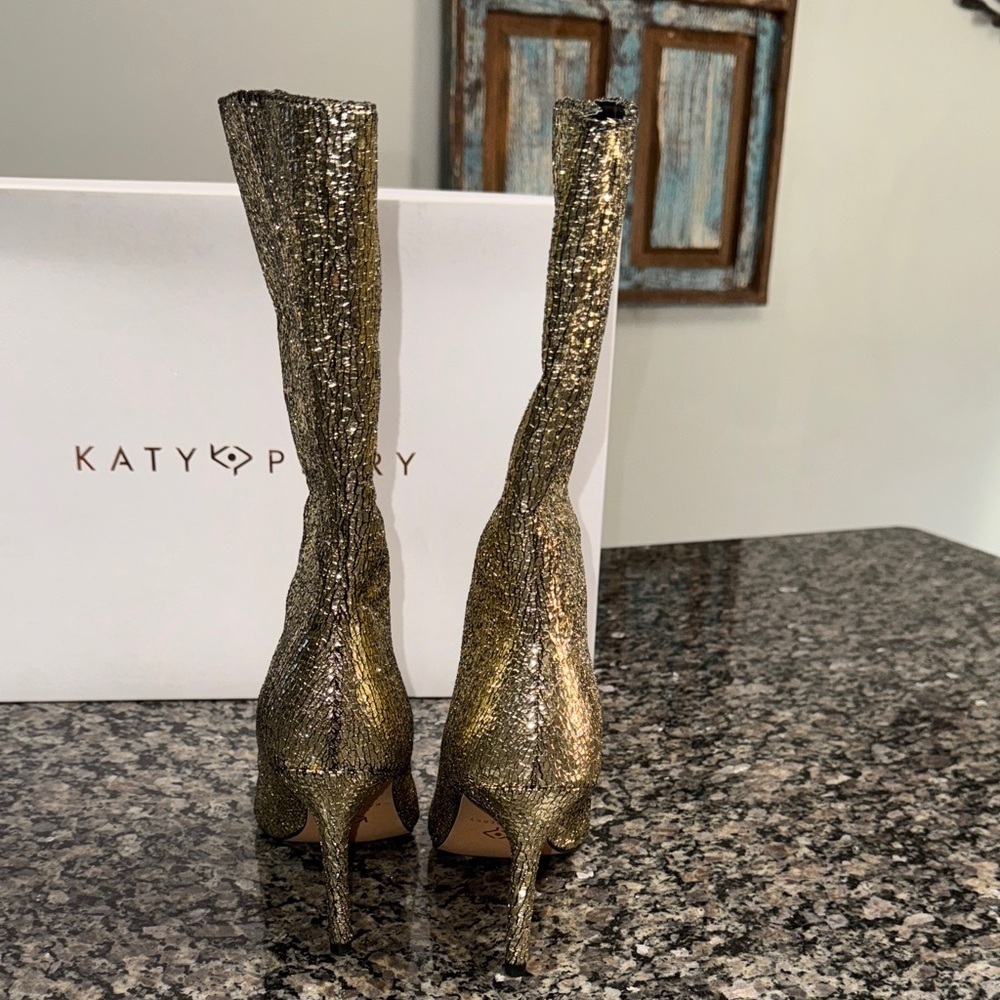 Katy Perry Collections Glittering Gold Heeled Boots - Picture 7 of 12